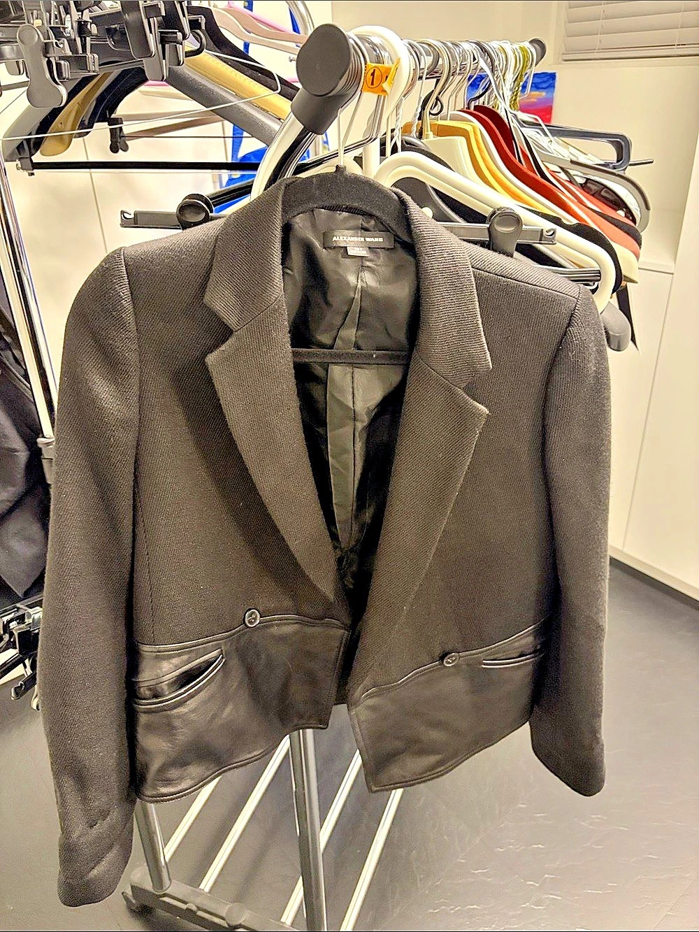 Alexander Wang Black Blazer wool & leather Size 4